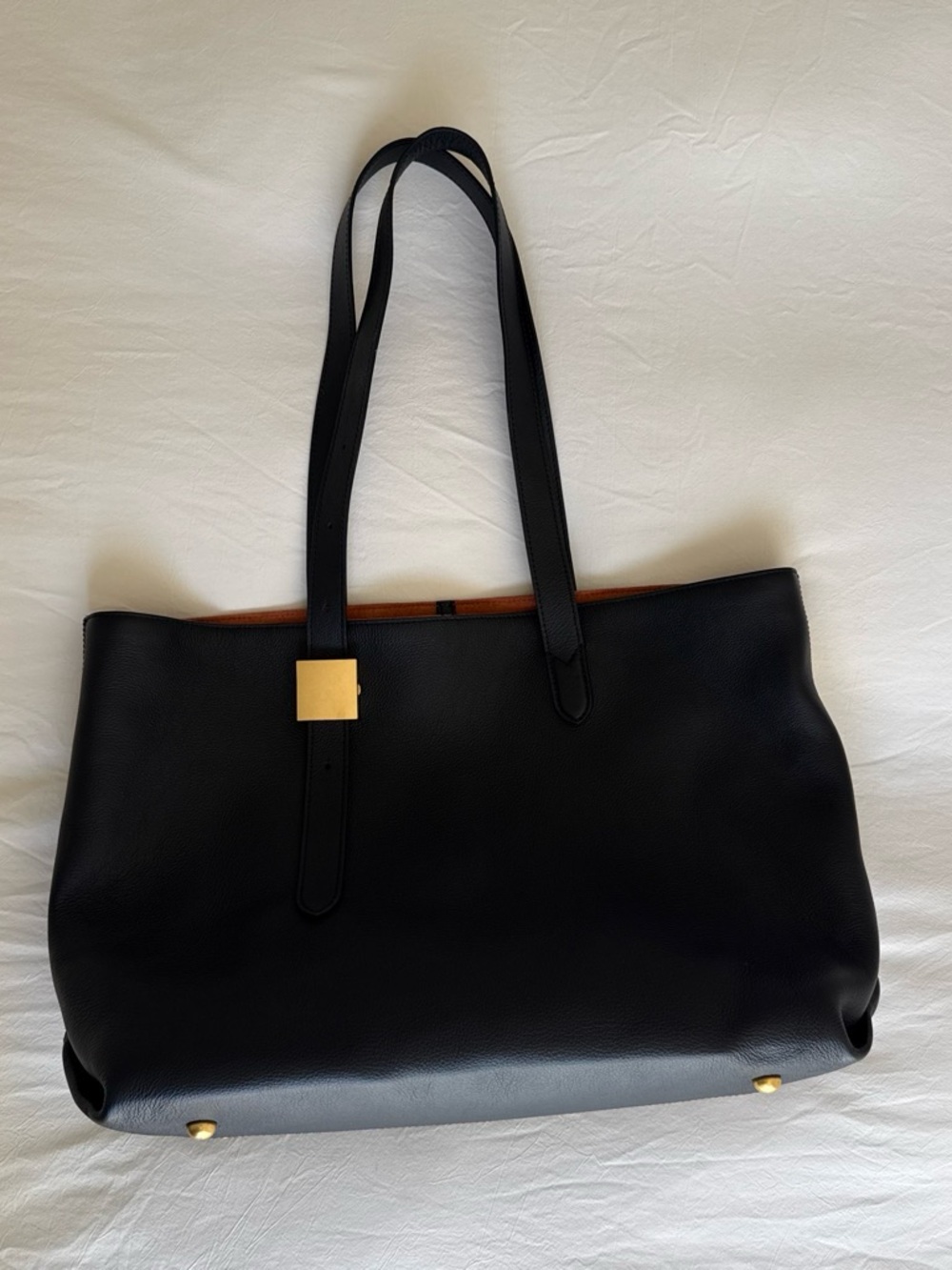 Classic Black Leather Tote